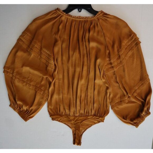 Intimately Free People OB1089527 Women's Sz XS Rust All Tucks Bodysuit - Picture 7 of 9